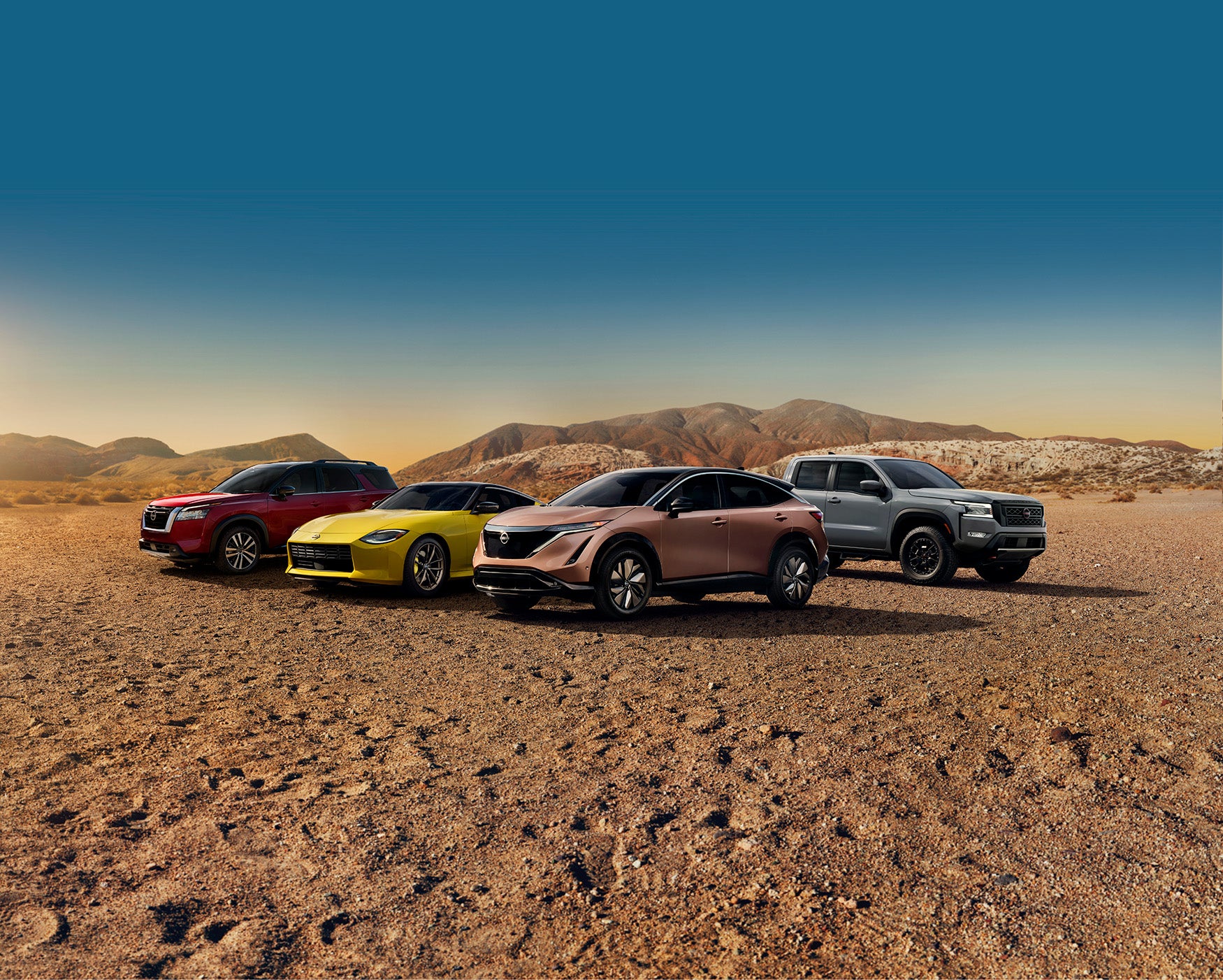 Nissan vehicles on the sand