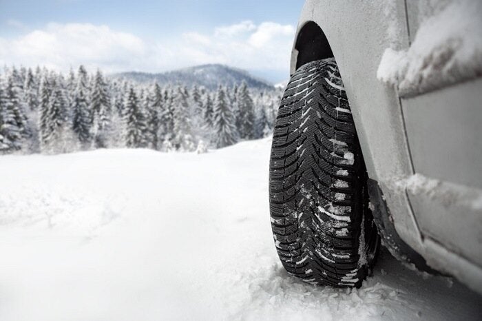 Winter tire in the snow