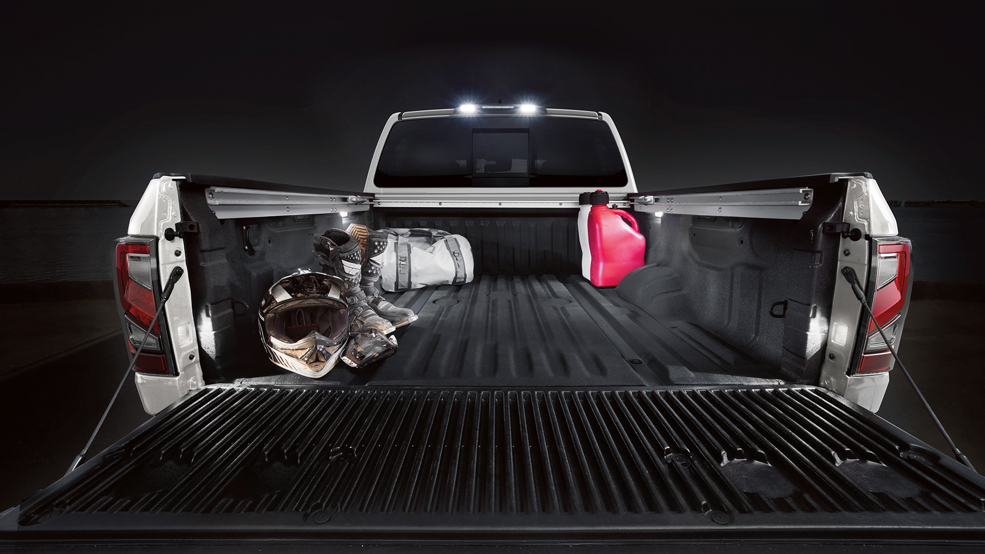 Nissan Titan XD Bed at Night
