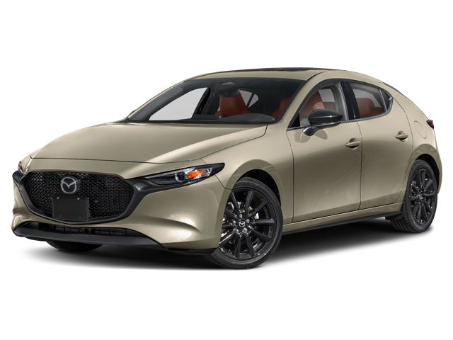 New Mazda Mazda3 hatchback in a sleek design, showcasing its modern features and sporty profile.