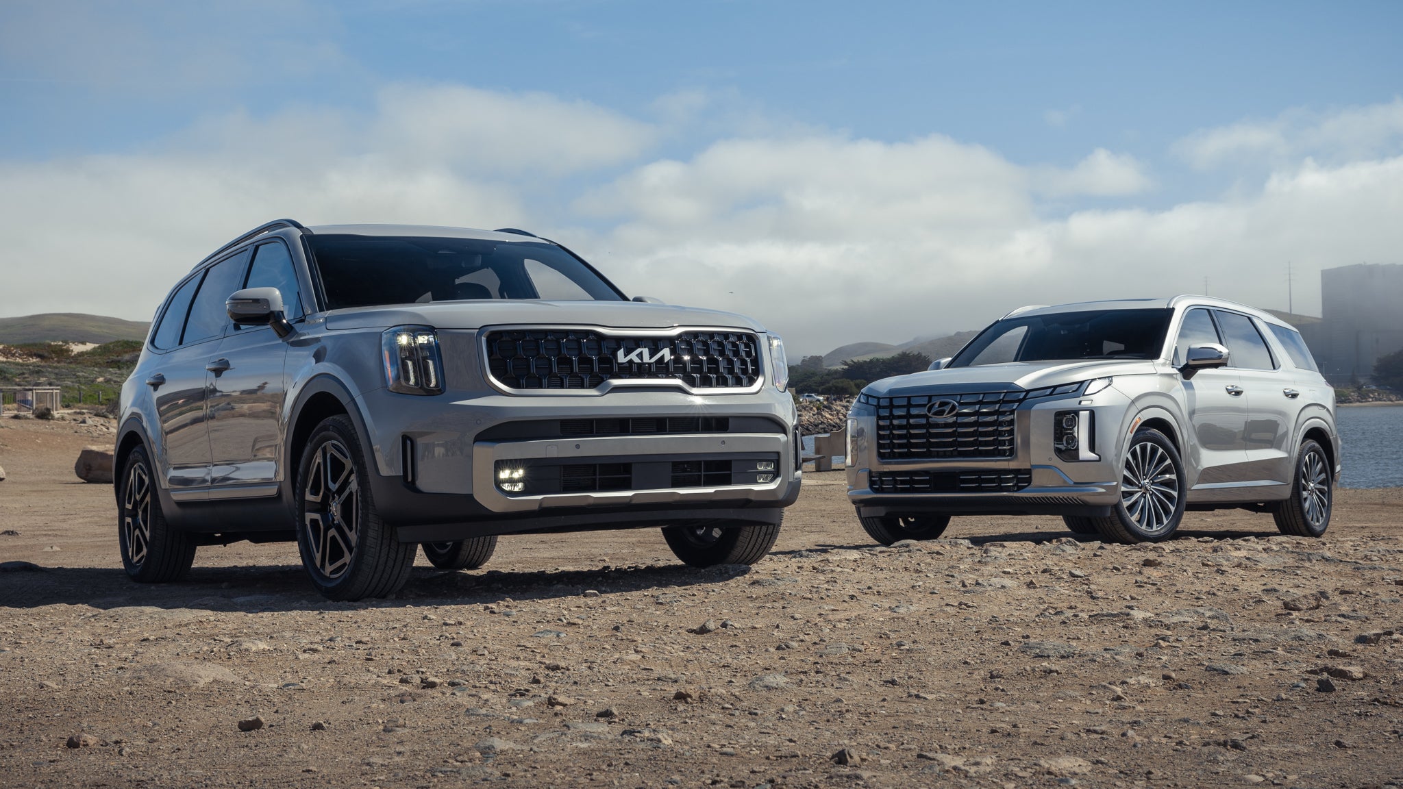 kia and Hyundai outside