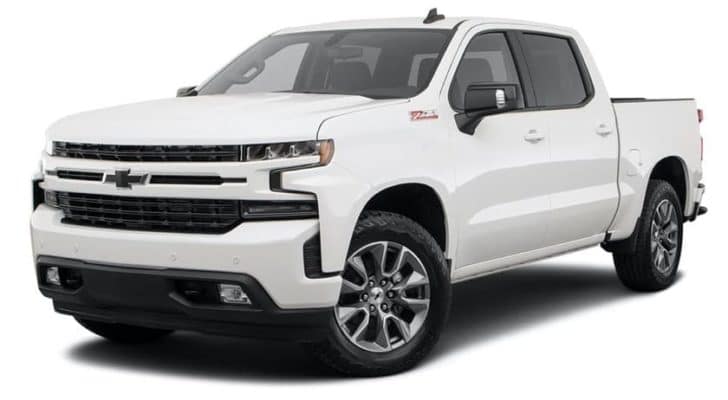 2022 Chevy Silverado in white.