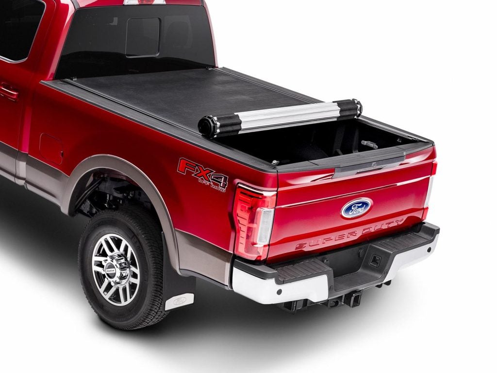 Hard folding tonneau cover for a Ford F-250