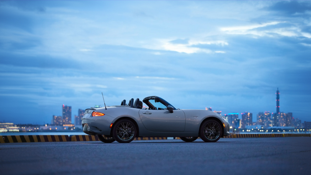 The 2026 Mazda MX-5 Miata against a skyline