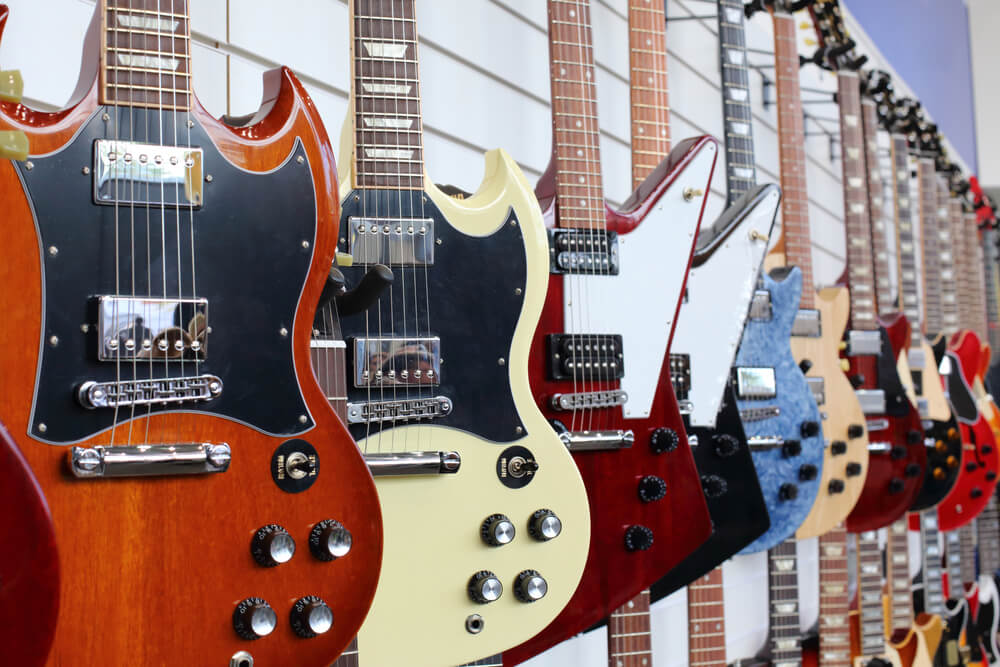 Guitars at Music Store