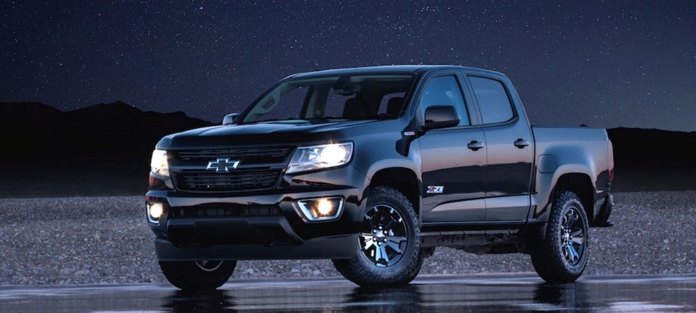 2018 Chevrolet Colorado Z71 Midnight Edition black truck on highway