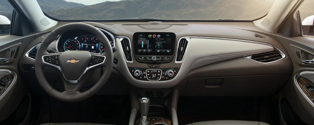 The interior of the 2018 Chevy Malibu in a blog about used cars