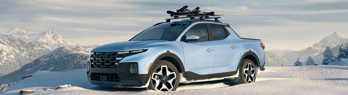 Hyundai Santa Cruz Parked on a Snowy Day