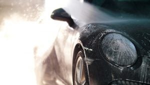car being washed outside