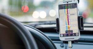 road trip with phone holder