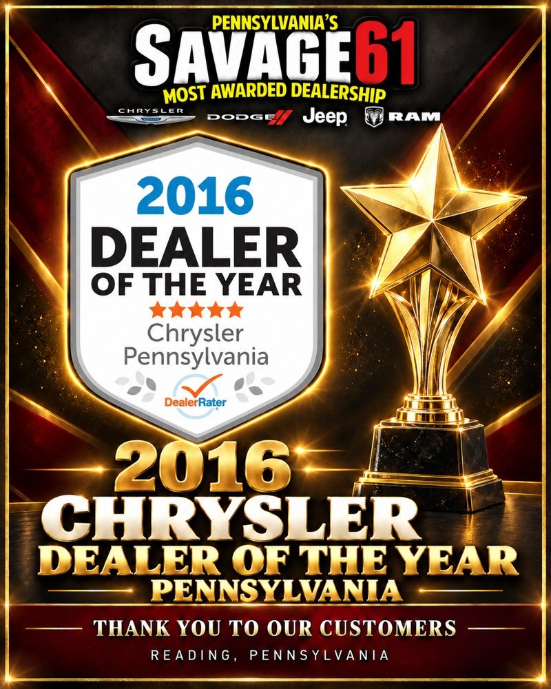 2016 #1 in Pennsylvania: DealerRater Dealer of the Year — Chrysler