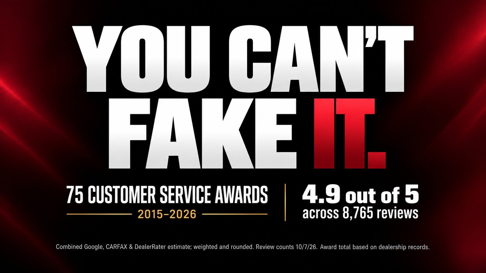 You Can't Fake It. Savage 61: 75 customer service awards, 2015–2026. Combined review estimate: 4.9 out of 5 across 8,765 reviews as of October 7, 2026.