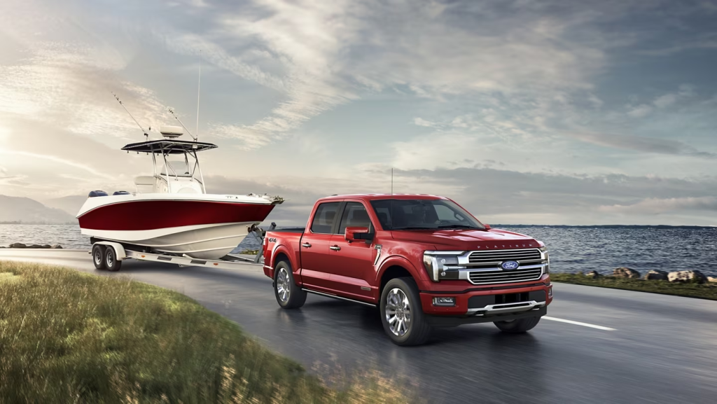 F-150 Platinum towing a boat