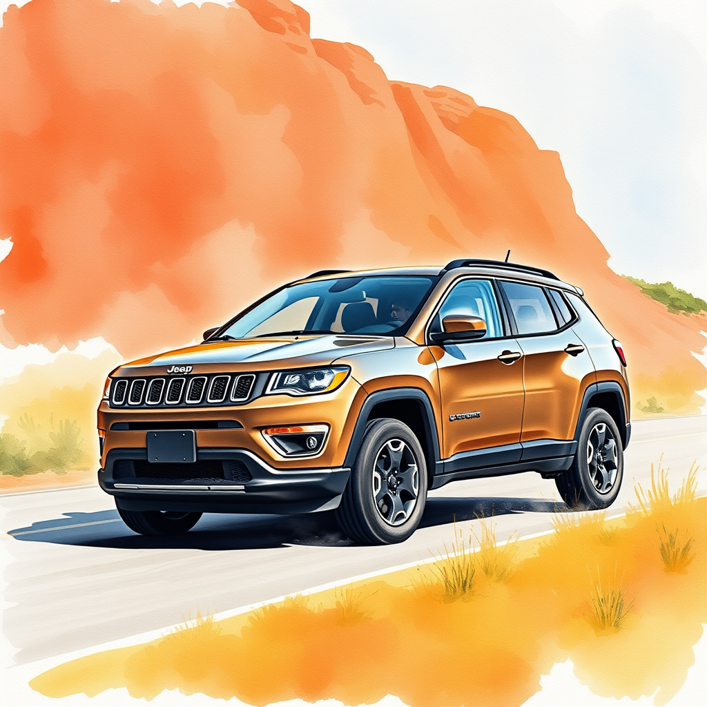 2026 Jeep Compass Latitude 4X4 driving on road in Highland TX