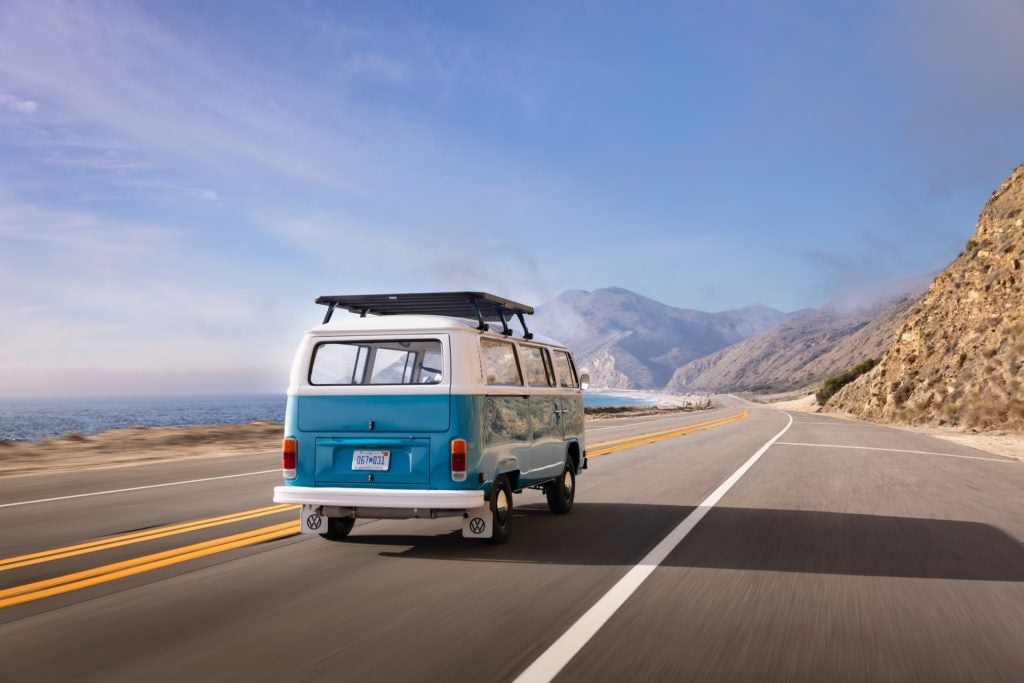 1977 Volkswagen Bus Known as Azul Rear View