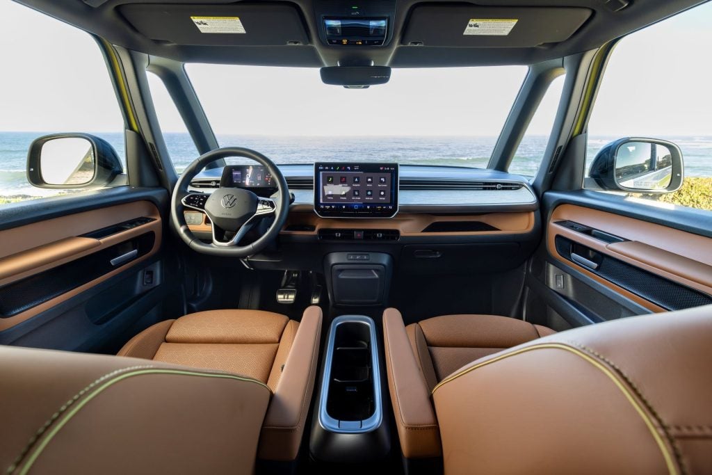The Leather Upholstered And Technologically Sleek Interior Of The Terrific Volkswagen ID.Buzz