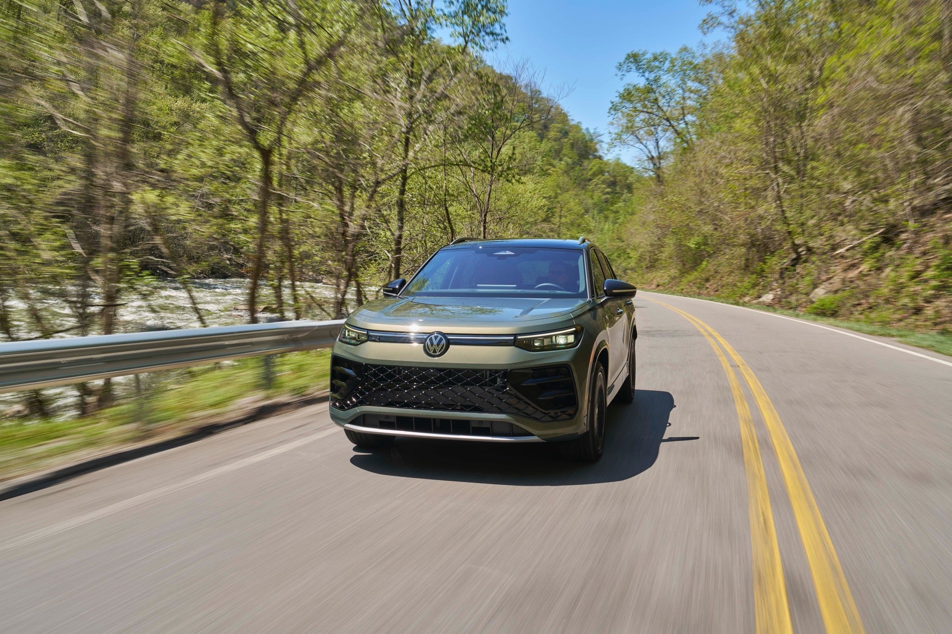 The Powerful And High Performance 2026 Volkswagen Tiguan Riding Along A Curve