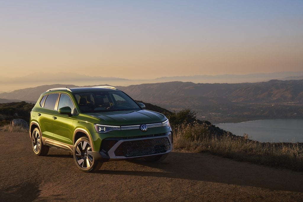 Volkswagen Taos Front View at Sunset