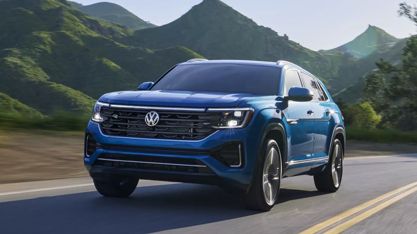 2025 VW Atlas CrossSport driving on a divided highway