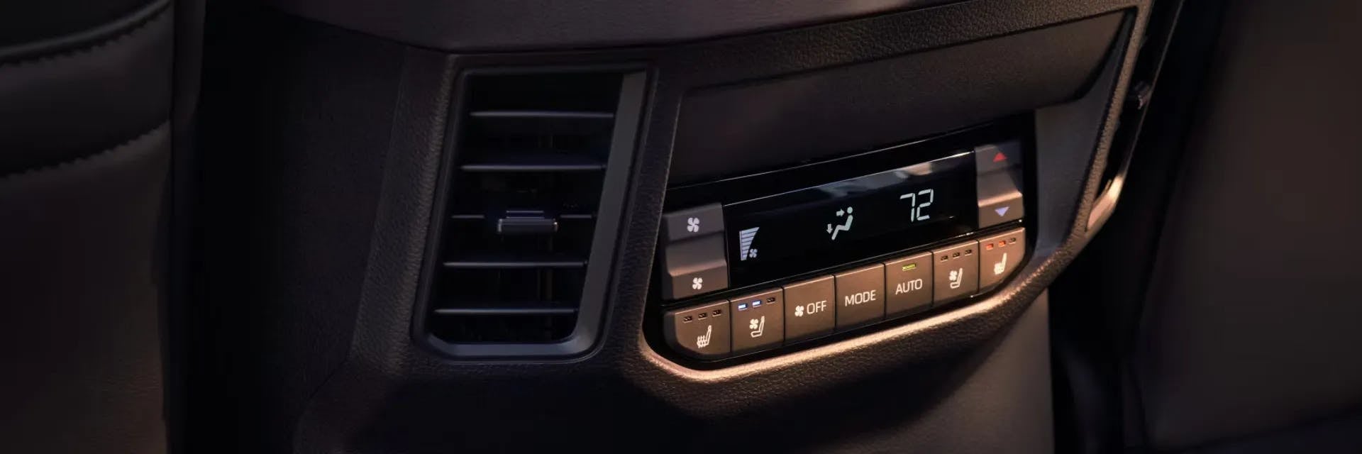 Close Up Image Of The Backseat Comfort Controls For The 2025 Sequoia