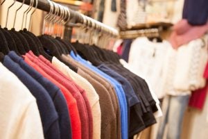clothing rack in great falls thrift shop