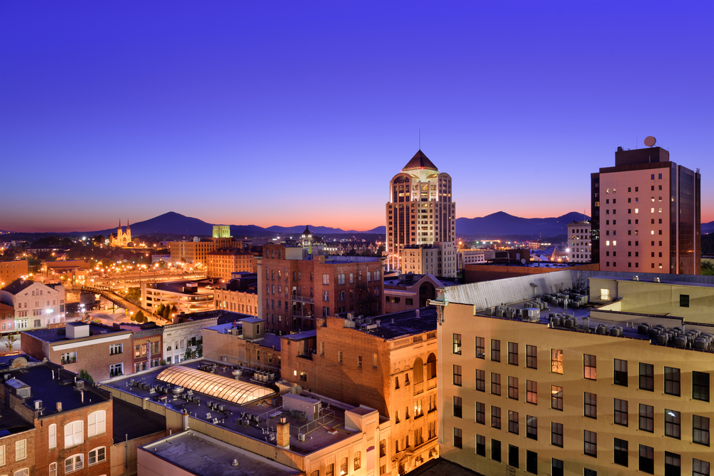 city sky view during sunset