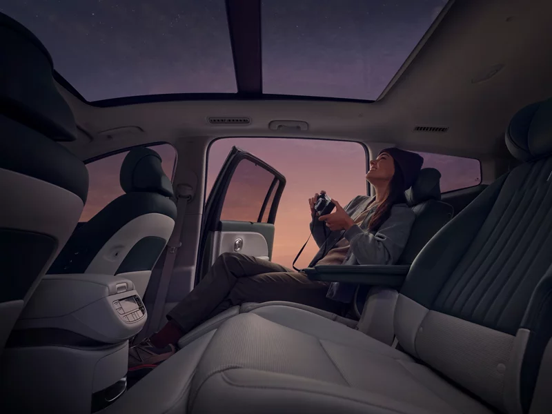 Photo of person in the passenger area of the IONIQ 9