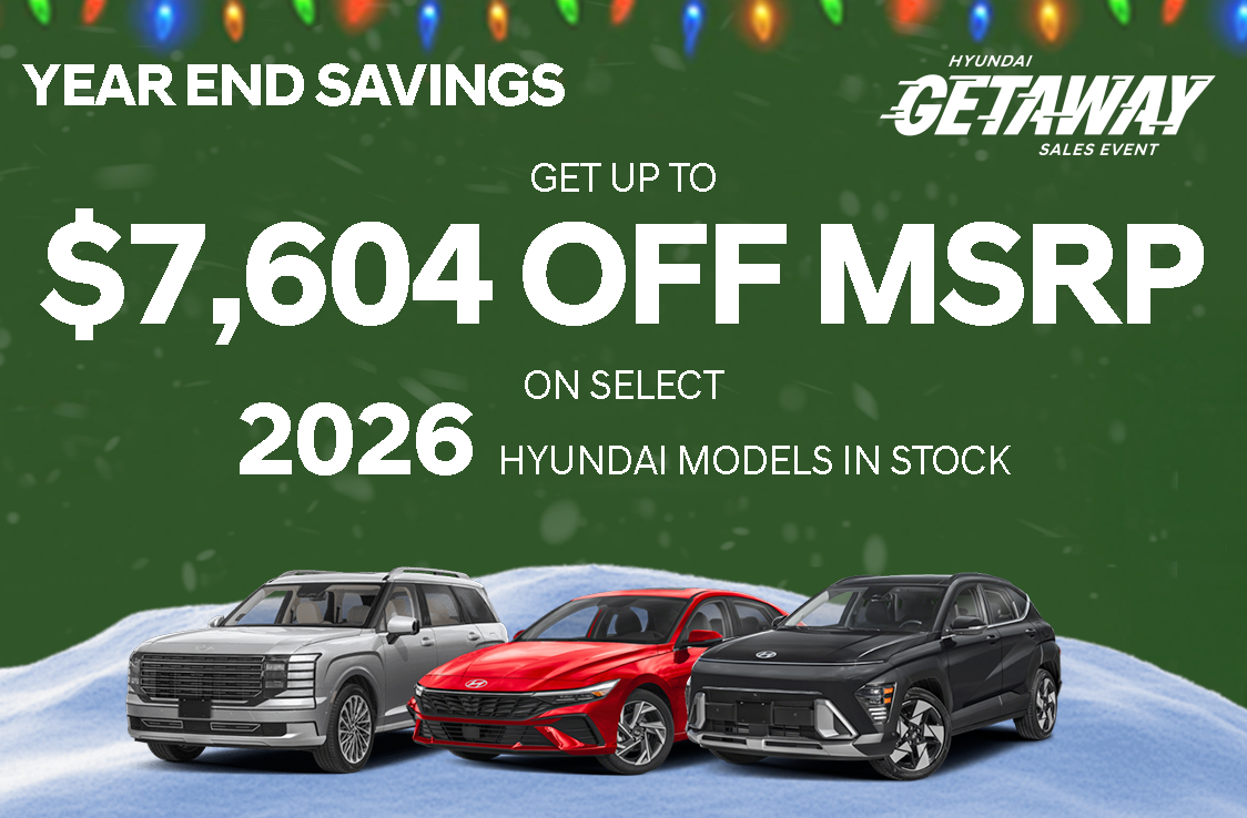 Up to $7,604 off 2026 Hyundai Models