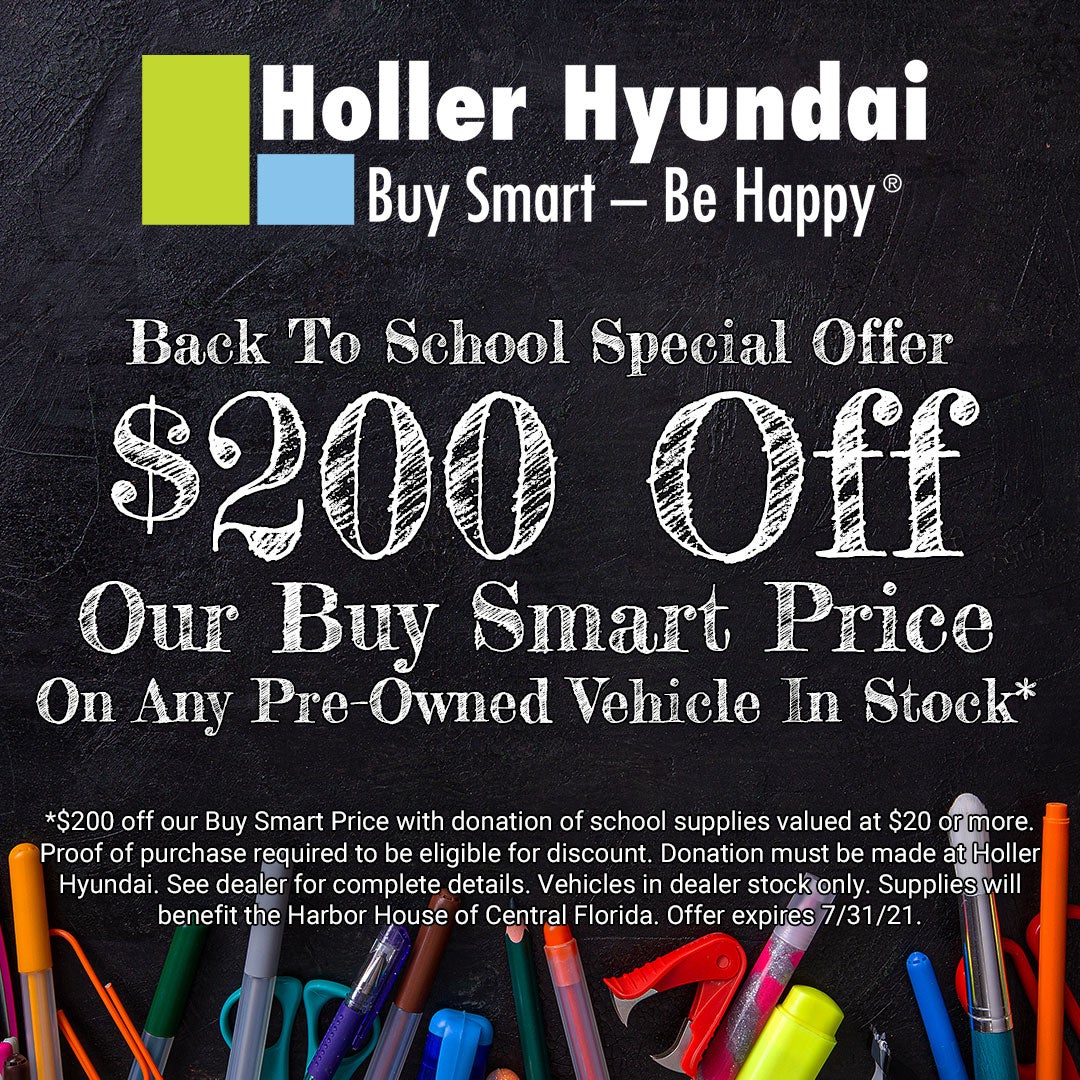 $200 off any pre-owned vehicle in stock with donation of $20 or more in school supplies