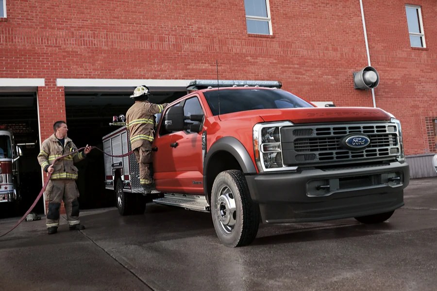 Commercial truck used by firefighters