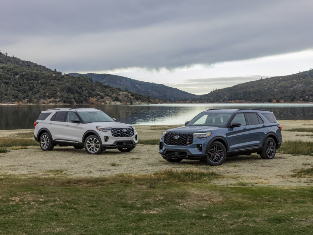White and Blue Ford Explorer trim levels