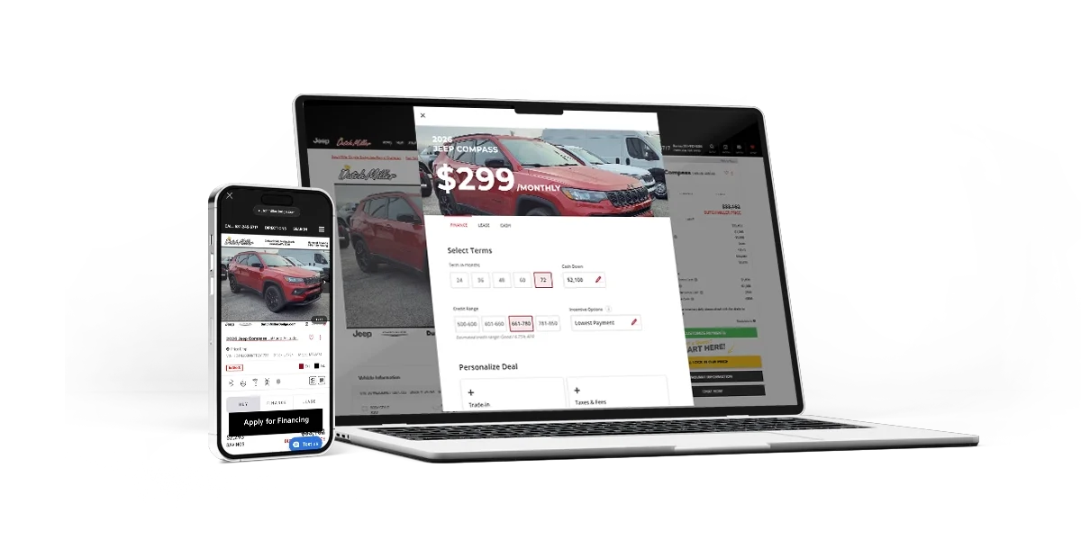 AutoFi deal builder tool on laptop