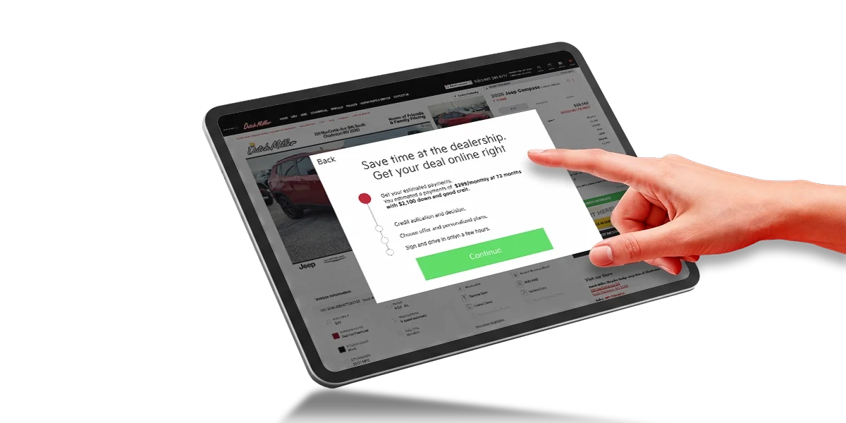 AutoFi credit application on tablet