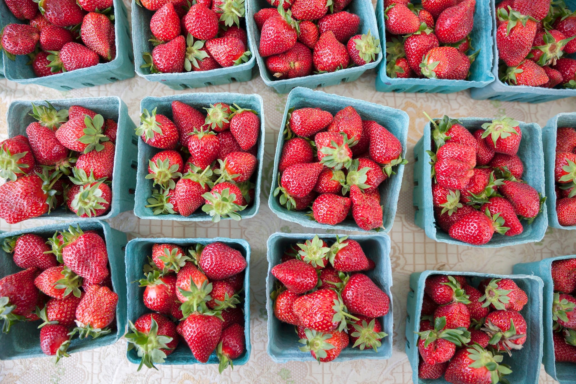 Strawberries at a farmer's market