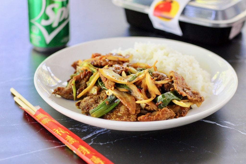 Chinese Food Oxford NC, Curry in bowl with chopsticks