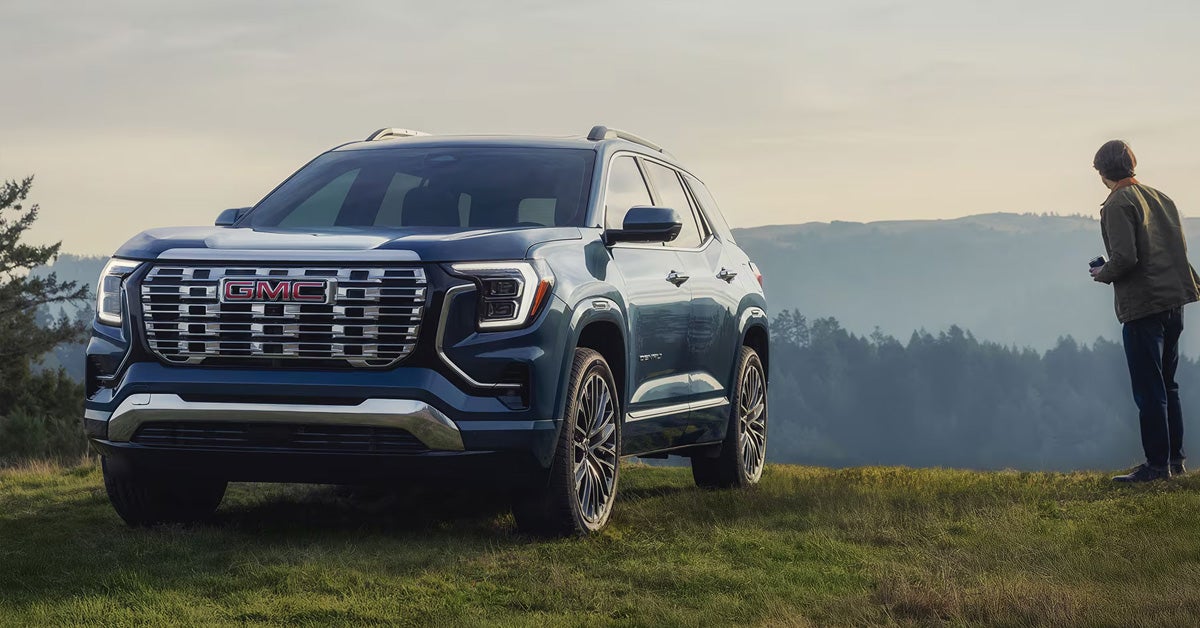 2026 GMC Terrain - Parked at scenic grassy overlook