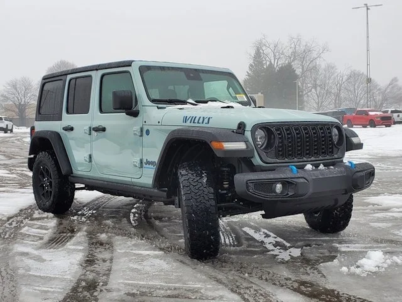 A 2024 Jeep Wrangler 4xe on the Snethkamp CDJR lot
