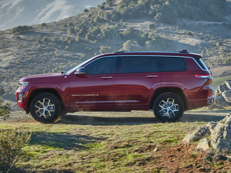A 2024 Jeep Grand Cherokee L on a hillside