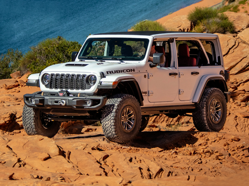 A 2024 Jeep Wrangler in the desert off-roading