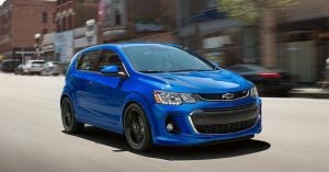 Chevy Sonic Blue Driving Burien WA