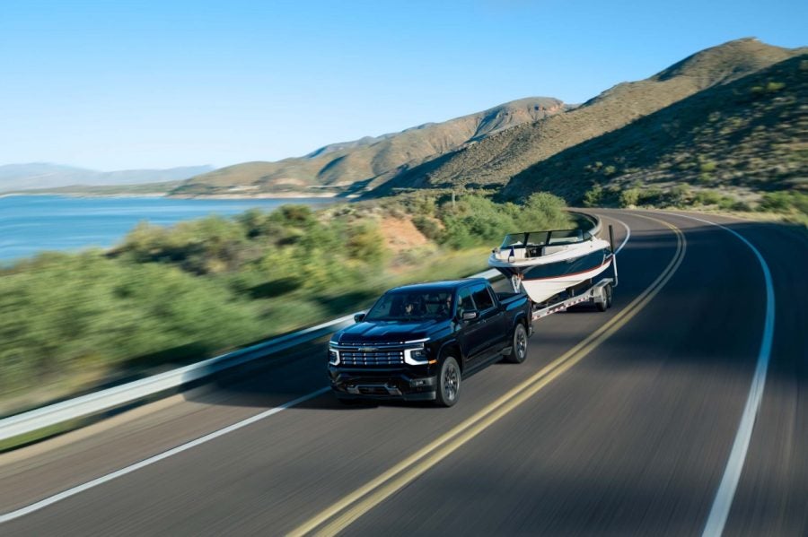 2027 Chevrolet Silverado 1500 High Country while towing.
