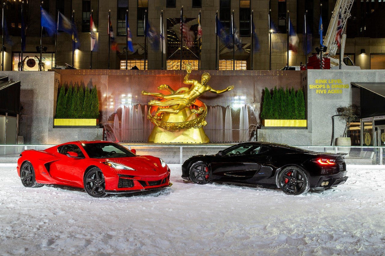 2024 Corvette E-Ray at The Rink at Rockefeller Center