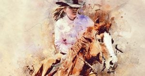 woman riding a horse 