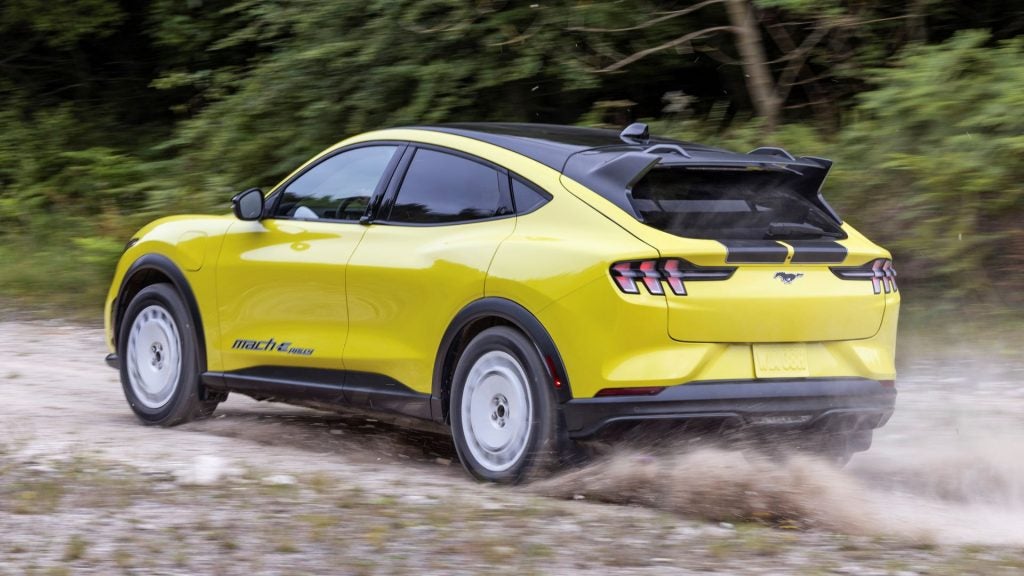 The Back Yellow Exterior of The Proud And Mighty 2024 Ford Mustang Mach-E