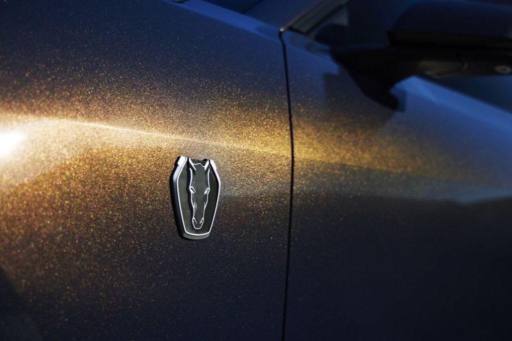 With sinister looks and a specially modified 5.0-liter V8 – the most powerful 5.0-liter V8 ever, projecting 500 horsepower – Dark Horse expands the Mustang lineup and sets a new benchmark for American street and track performance that could only come in a Mustang. Pre-production vehicles shown.
