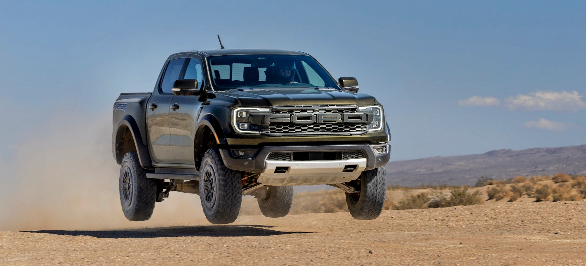 2024 Ford Ranger preproduction model shown. Available late summer 2023. Actual production vehicle may vary. Do not attempt unless you have special off-road driving training and are driving on a closed course. Always consult the owner’s manual before off-road driving, know your terrain and trail difficulty, and use appropriate safety gear.
