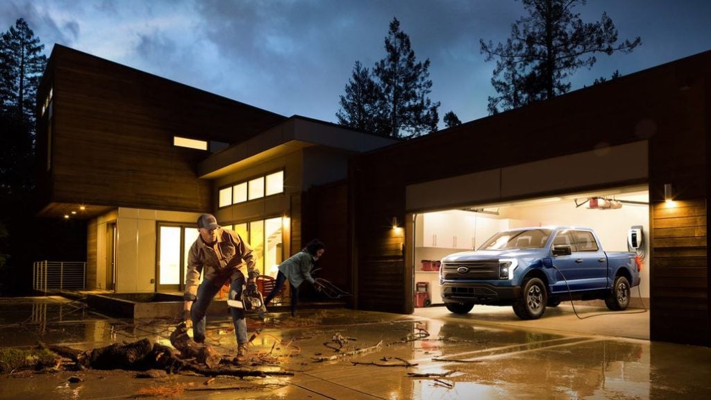 2022 Ford F-150 Lightning Pro. Pre-production model with available features shown. Available starting spring 2022.
