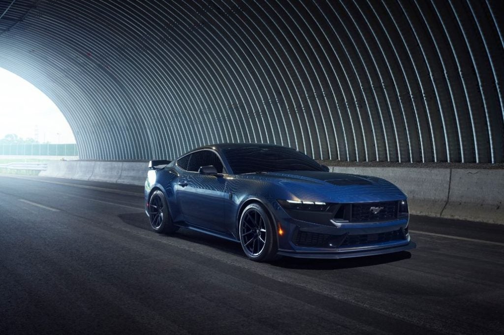 Ford Mustang Dark Horse Parked Front 3/4 View in a Tunnel