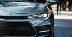 The front end of the all-new 2020 Toyota Corolla.