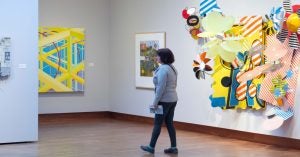 An art display at the Chazen Museum of Art.